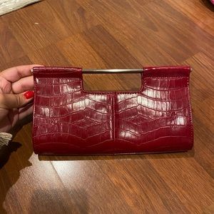 Red Crocadile Leather Clutch